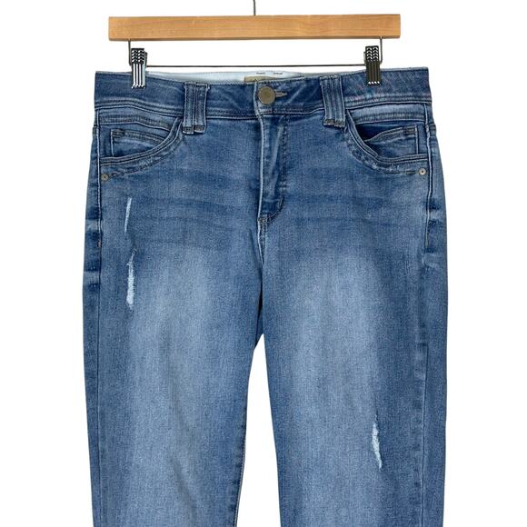 Democracy Ab Technology Jeans Womens 8 Medium Wash Distressed Straight Casual - Picture 2 of 8